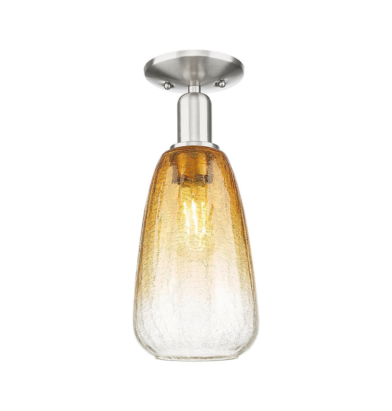 Innovations 716-1C-SN-G480-6AM One Light Semi-Flush Mount, Brushed Satin Nickel