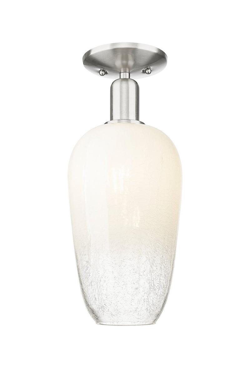 Innovations 716-1C-SN-G484-7OP One Light Semi-Flush Mount, Brushed Satin Nickel