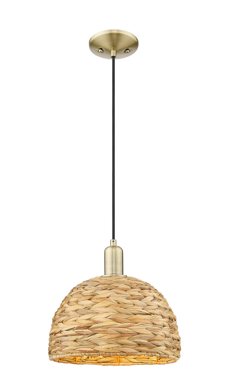 Innovations 716-1P-AB-NBD-12-NAT One Light Pendant, Antique Brass