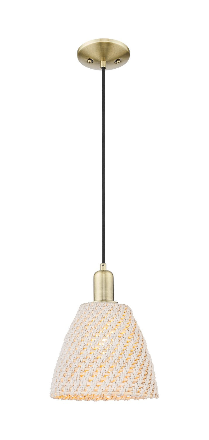 Innovations 716-1P-AB-NBD-9-NAT One Light Pendant, Antique Brass