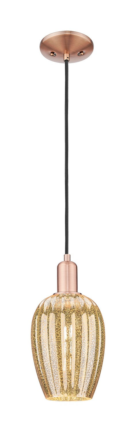 Innovations 716-1P-AC-G457-6ME One Light Pendant, Antique Copper