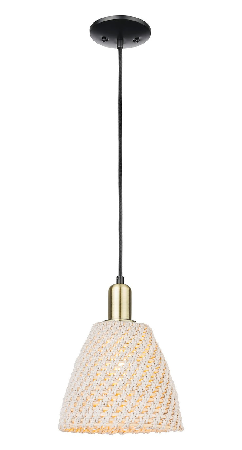 Innovations 716-1P-BAB-NBD-9-NAT One Light Pendant, Black Antique Brass