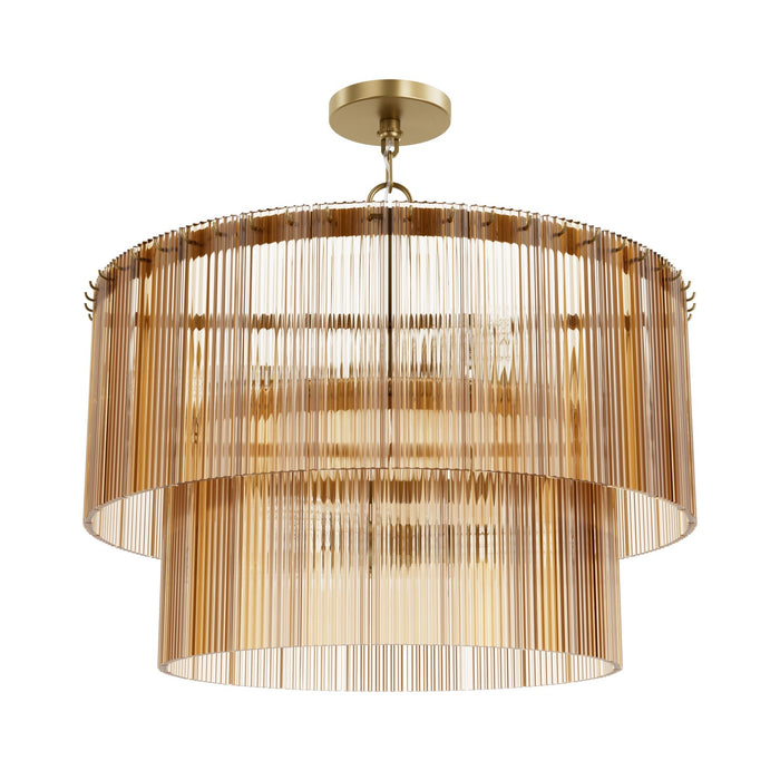 Hunter 13144 Six Light Chandelier, Luxe Gold