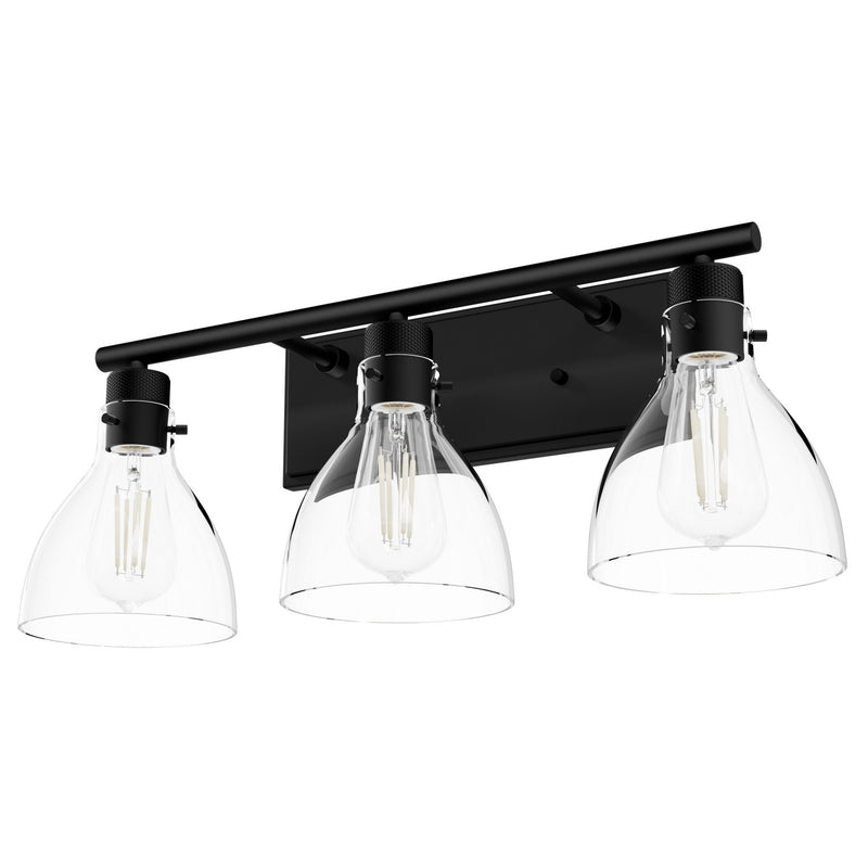 Hunter 48053 Three Light Bathroom Vanity, Matte Black