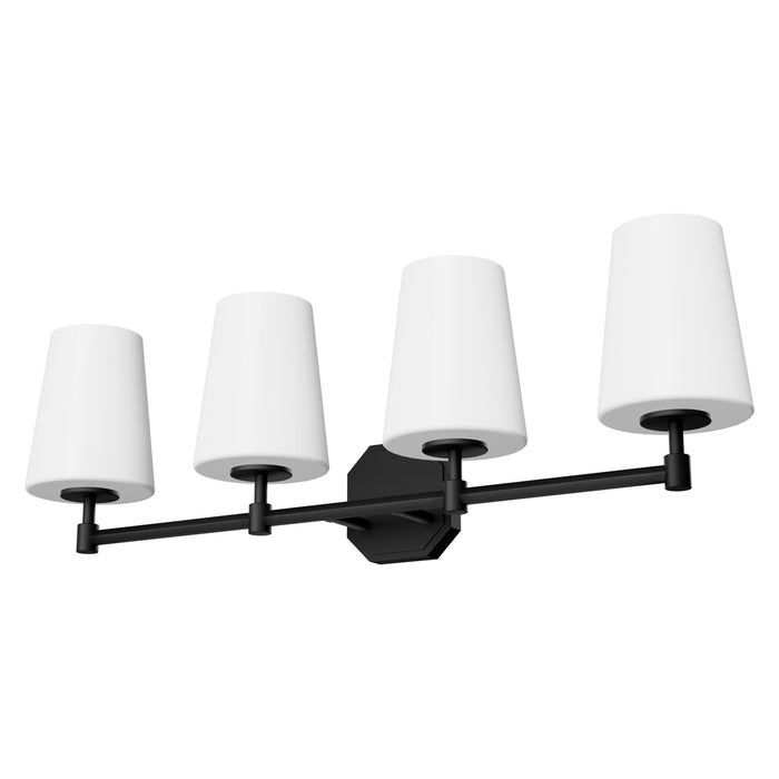 Hunter 48056 Four Light Bathroom Vanity, Matte Black