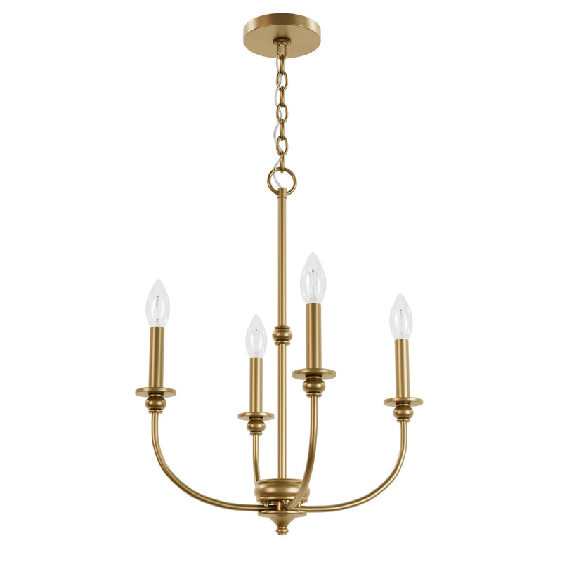Hunter 48067 Four Light Chandelier, Luxe Gold