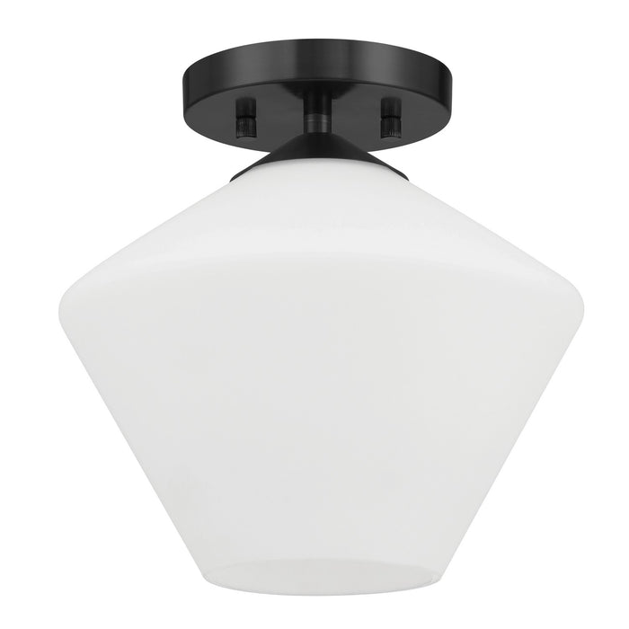 Hunter 48106 One Light Flush Mount, Matte Black