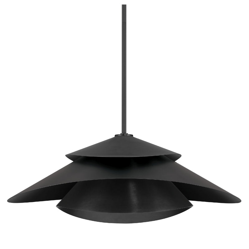 Hunter 48155 One Light Pendant, Matte Black