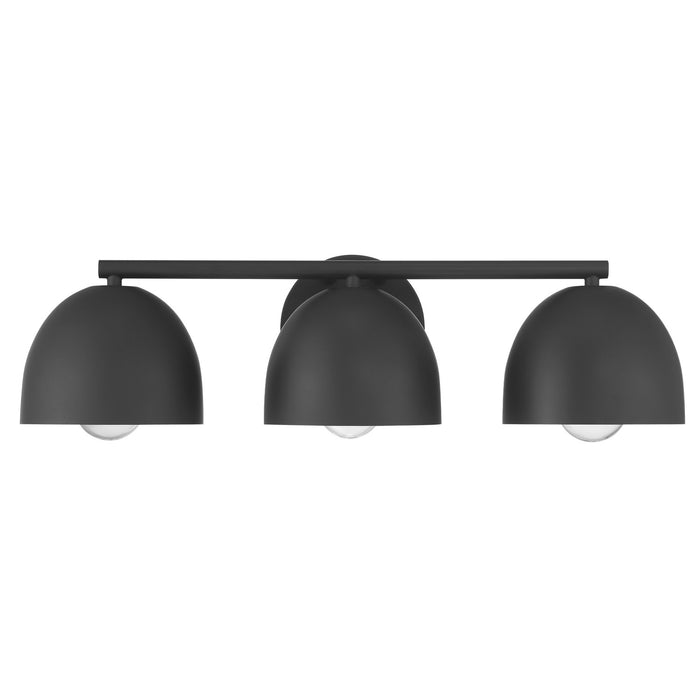 Hunter 48136 Three Light Bathroom Vanity, Matte Black