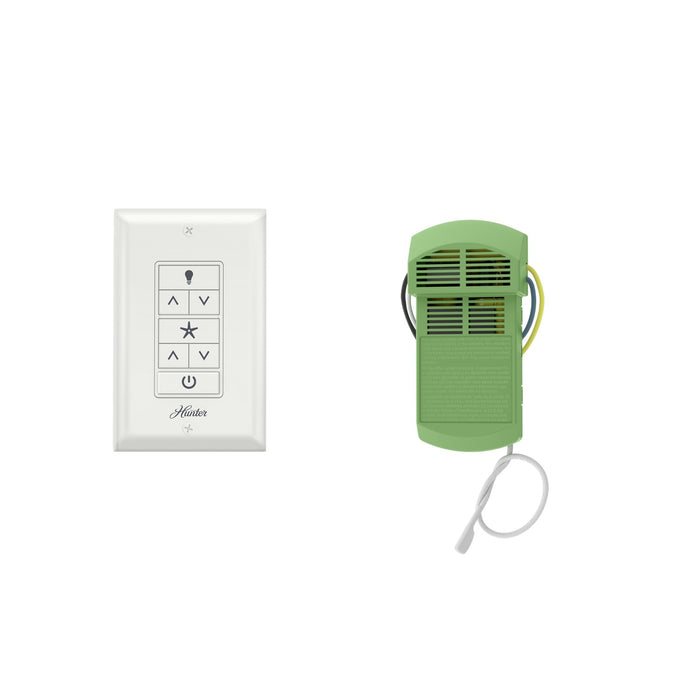 Hunter 99771 Universal Fan-Light Wall Control with Receiver, White