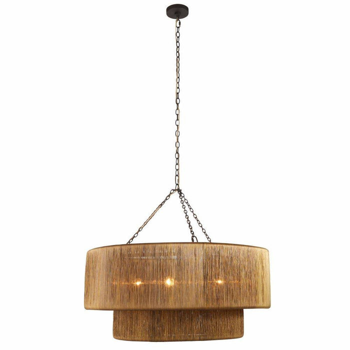 Arteriors DMI14 Three Light Chandelier, Vintage Brass/Blackened Iron