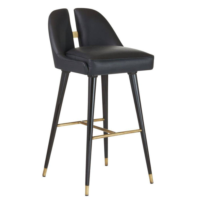 Arteriors FSI12 Bar Stool, Black/Ebony/Antique Brass