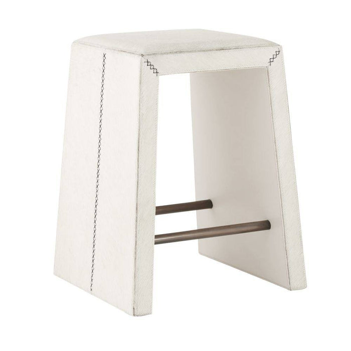 Arteriors FSI13 Counter Stool, White/Antique Brass