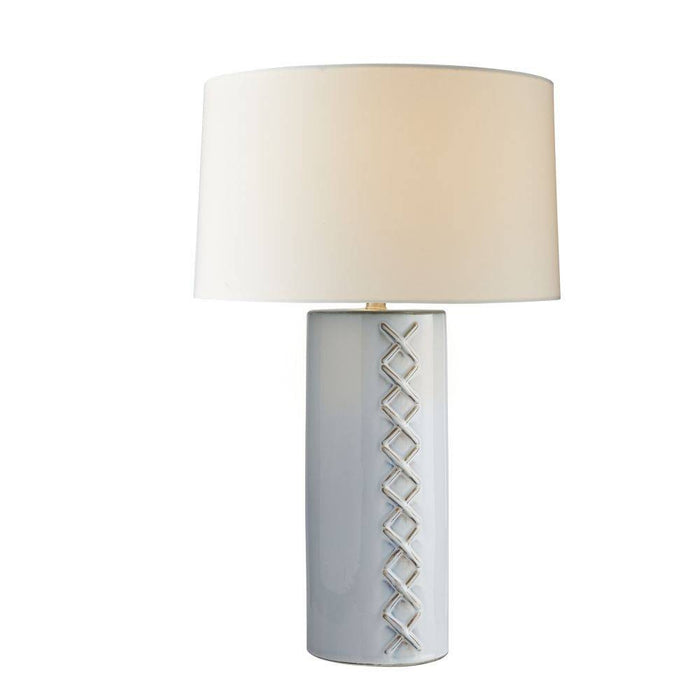 Arteriors PTC30-167 One Light Table Lamp, Glacial Reactive/Polished Nickel/Ivory/Off-White
