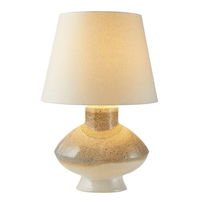Arteriors PTC33-103 One Light Table Lamp, Pebble Reactive/Antique Brass/Off-White/Off-White
