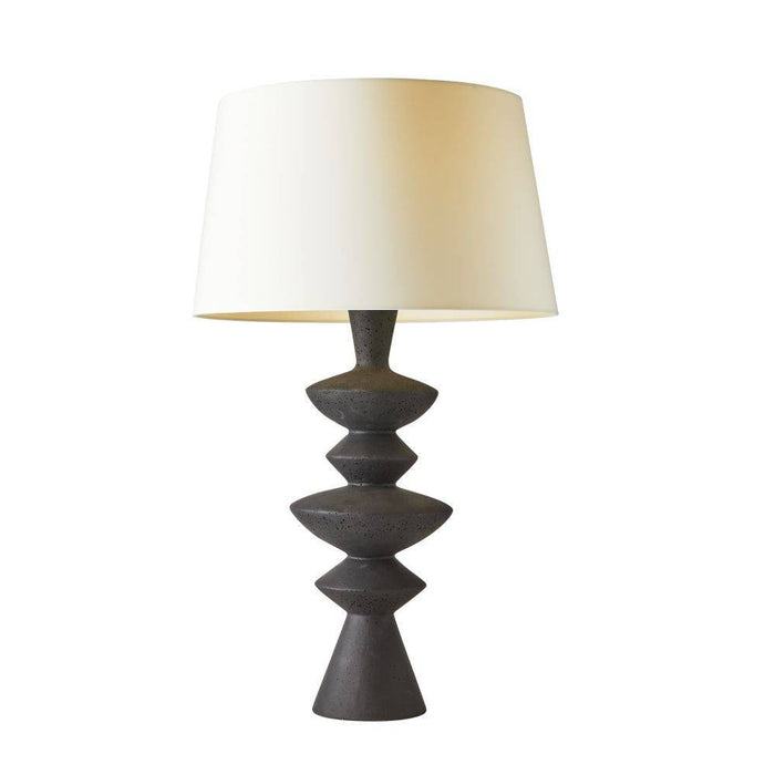 Arteriors PTC44-152 One Light Table Lamp, Charcoal/Antique Brass/Ivory/Ivory
