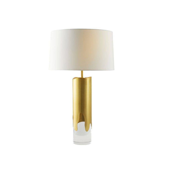 Arteriors PTC46-SH049 One Light Table Lamp, Clear/Antique Brass/Off-White/Off-White