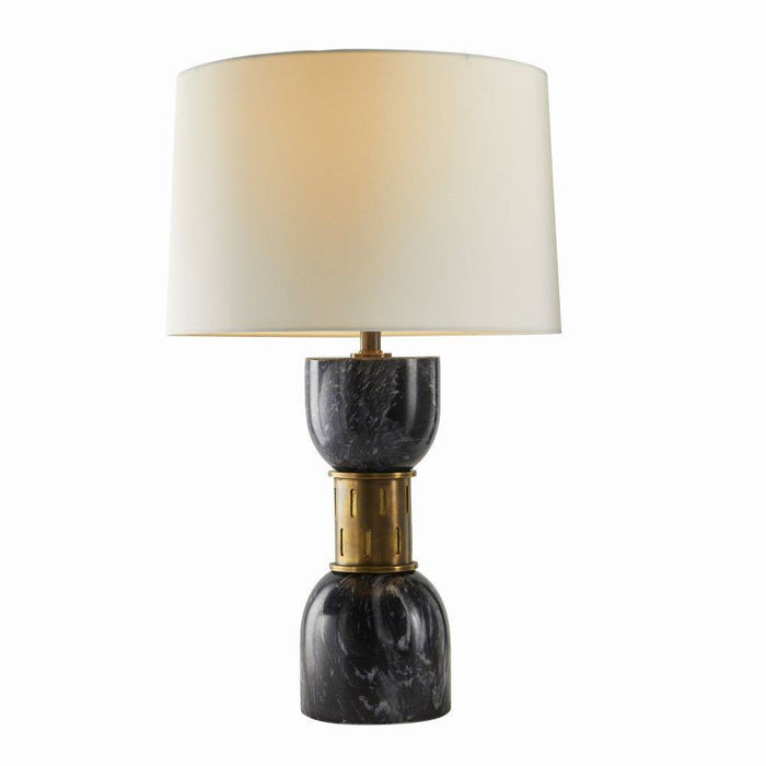 Arteriors PTI15-229 One Light Table Lamp, Black/Antique Brass/Off-White/Off-White