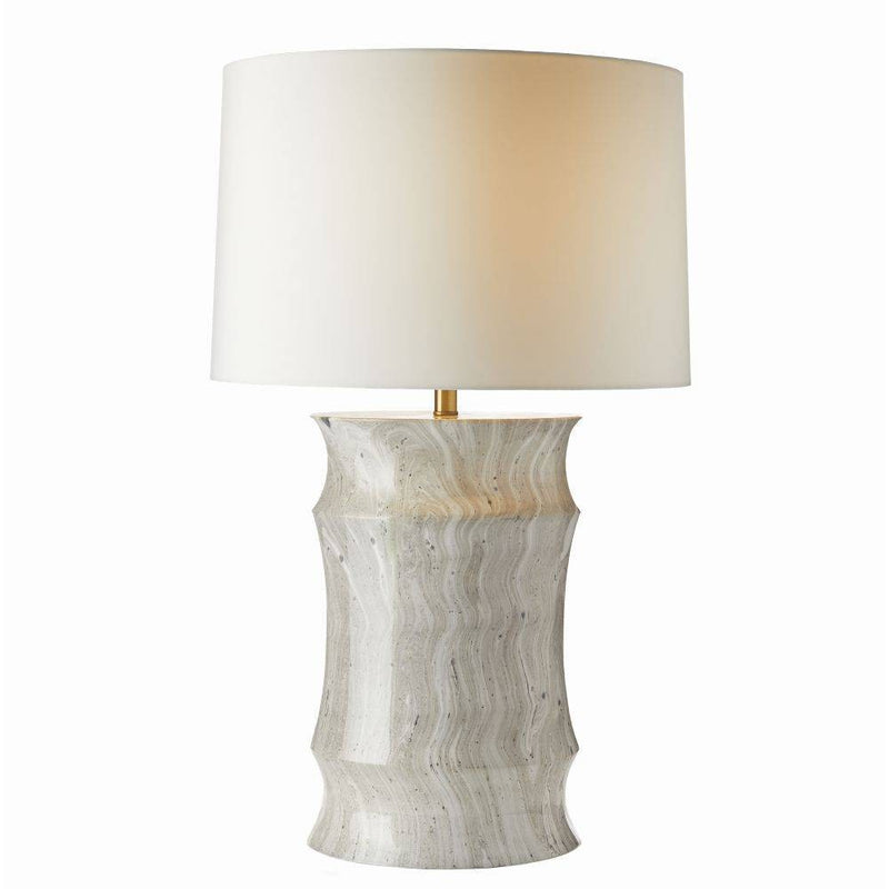 Arteriors PTS13-SH037 One Light Table Lamp, Moon Storm/Antique Brass/Off-White/Off-White