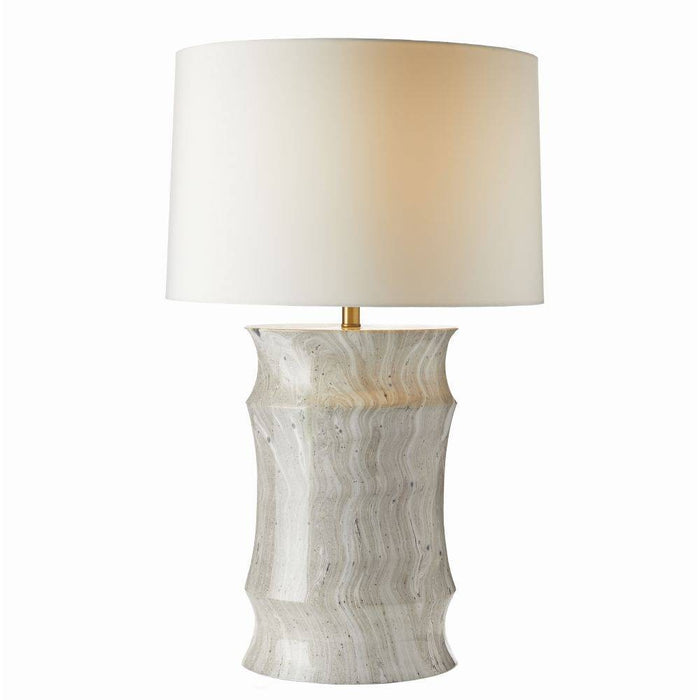 Arteriors PTS13-SH037 One Light Table Lamp, Moon Storm/Antique Brass/Off-White/Off-White