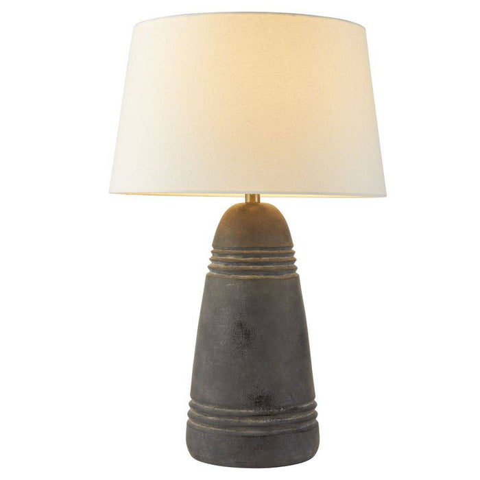 Arteriors PTS16-829 One Light Table Lamp, Matte Charcoal/Antique Brass/Off-White/Off-White