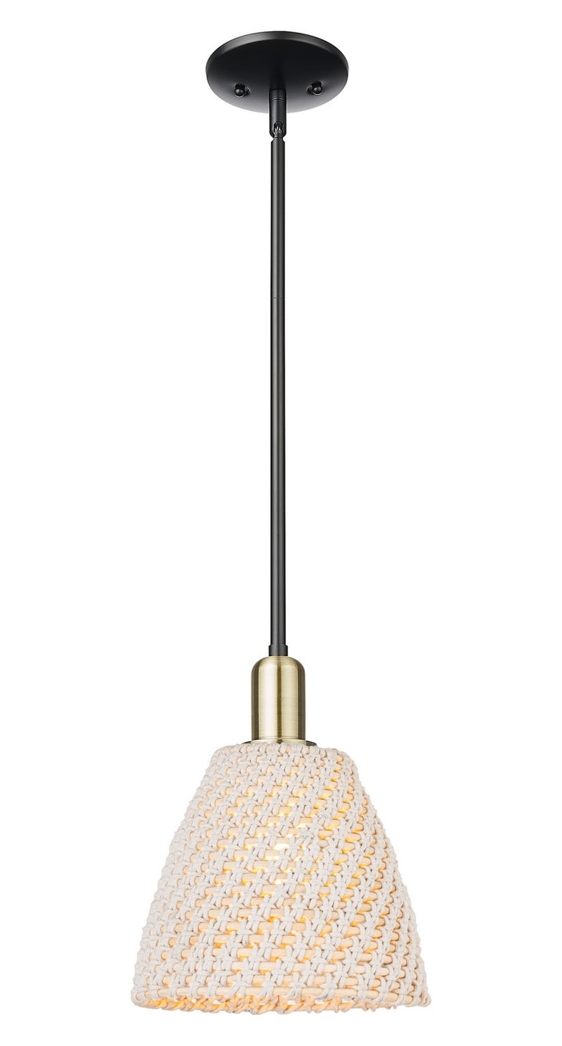 Innovations 716-1S-BAB-NBD-9-NAT One Light Pendant, Black Antique Brass