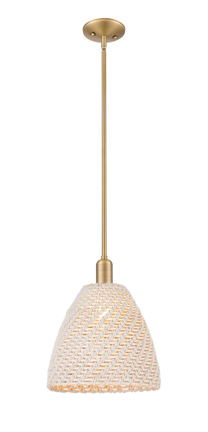 Innovations 716-1S-BB-NBD-12-NAT One Light Pendant, Brushed Brass