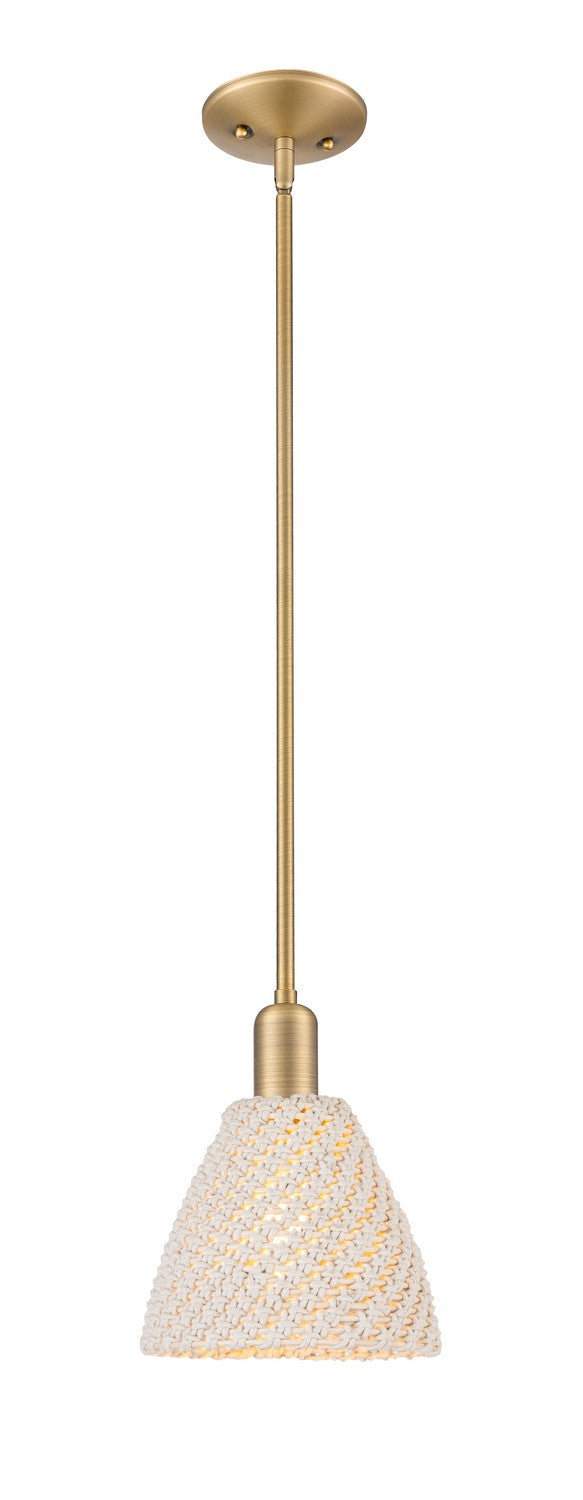 Innovations 716-1S-BB-NBD-75-NAT One Light Pendant, Brushed Brass