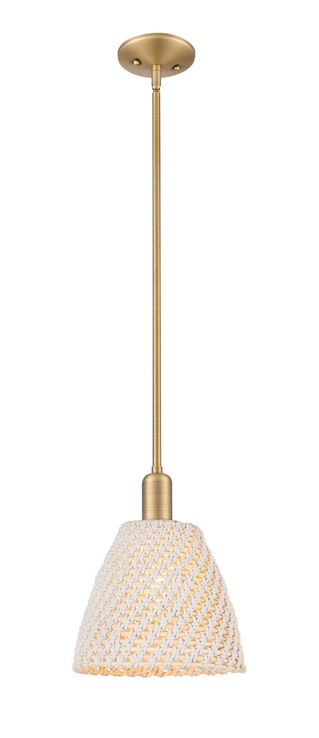 Innovations 716-1S-BB-NBD-9-NAT One Light Pendant, Brushed Brass