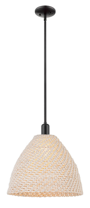 Innovations 716-1S-BK-NBD-16-NAT One Light Pendant, Matte Black
