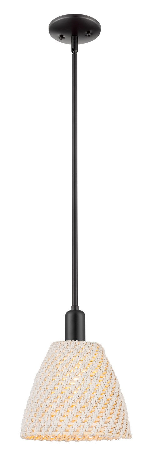 Innovations 716-1S-BK-NBD-9-NAT One Light Pendant, Matte Black