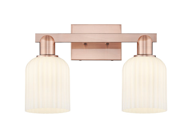 Innovations 716-2W-AC-G559-5GWH Two Light Bath Vanity, Antique Copper