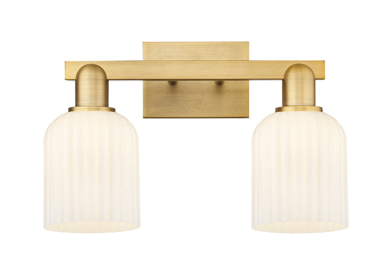Innovations 716-2W-BB-G559-5GWH Two Light Bath Vanity, Brushed Brass