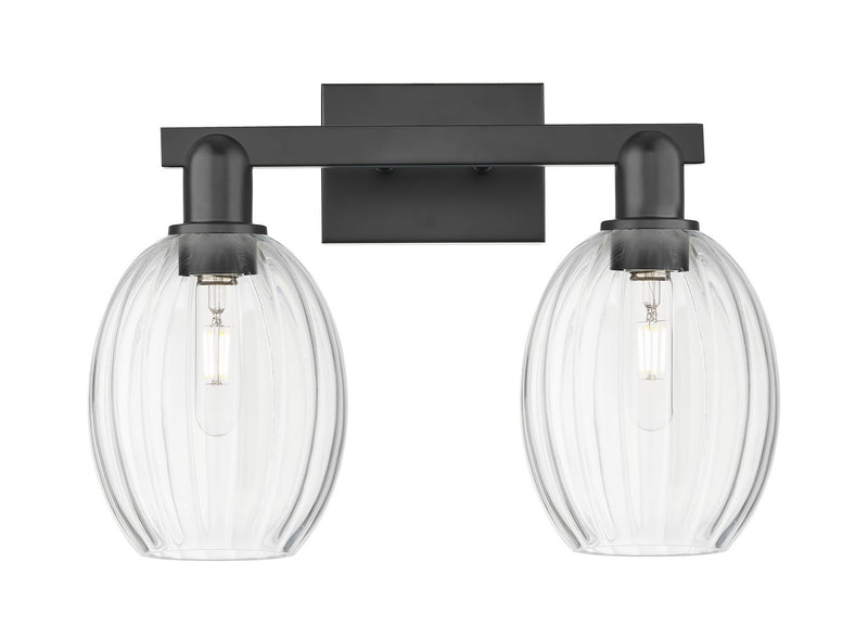 Innovations 716-2W-BK-G459-6CL Two Light Bath Vanity, Matte Black