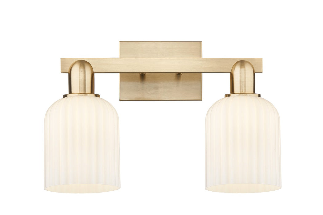 Innovations 716-2W-CB-G559-5GWH Two Light Bath Vanity, Champagne Bronze