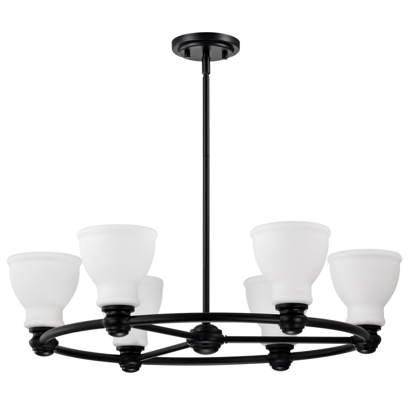Nuvo Lighting 60-8027 Six Light Chandelier, Matte Black