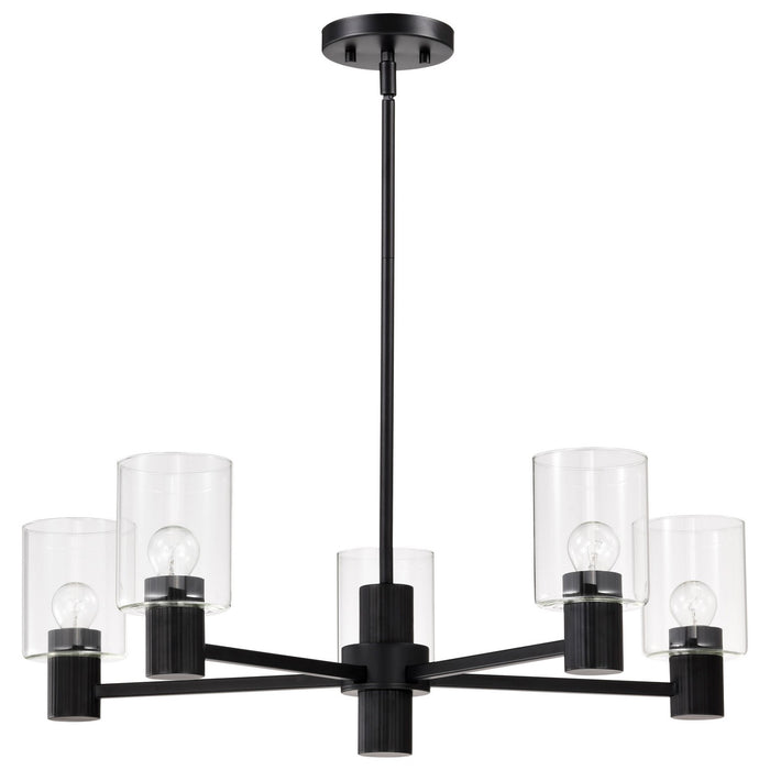 Nuvo Lighting 60-8066 Five Light Chandelier, Matte Black