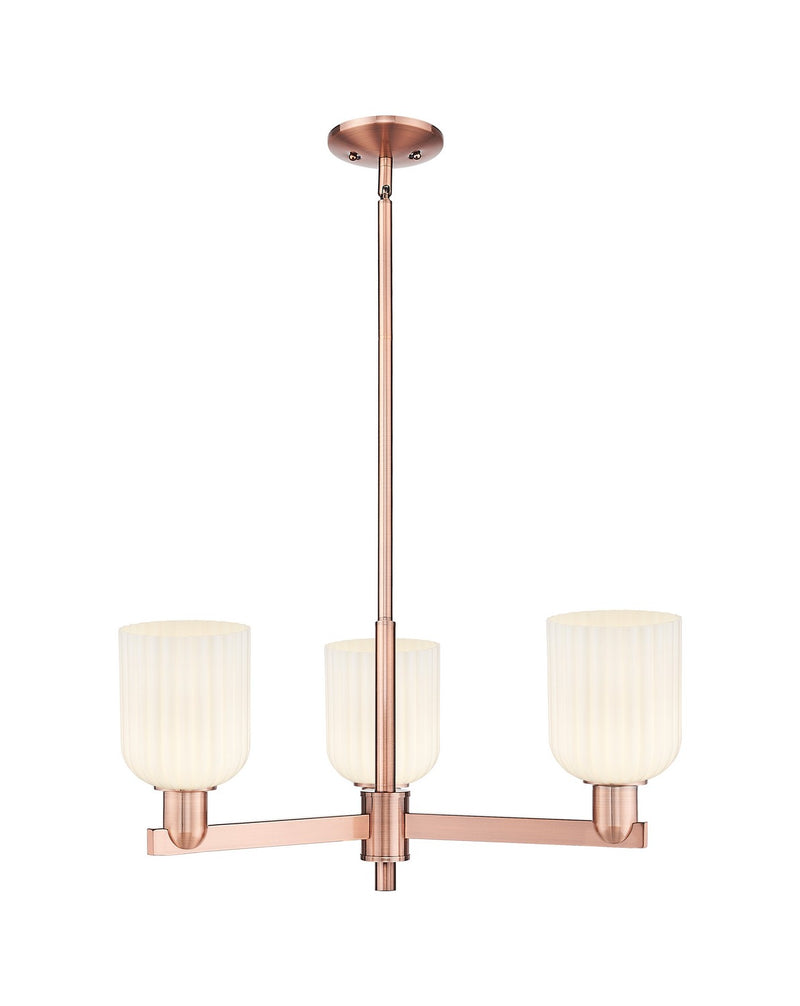 Innovations 716-3CR-AC-G559-5GWH Three Light Flush Mount, Antique Copper