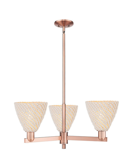 Innovations 716-3CR-AC-NBD-75-NAT Three Light Flush Mount, Antique Copper