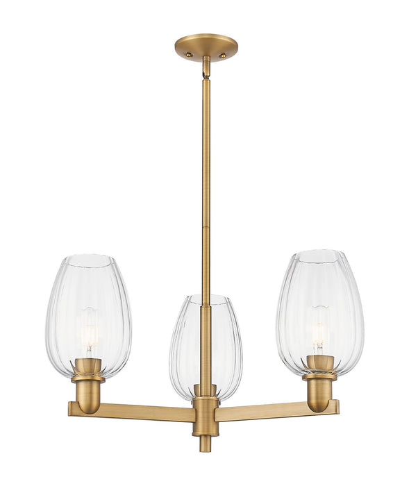 Innovations 716-3CR-BB-G457-6CL Three Light Flush Mount, Brushed Brass