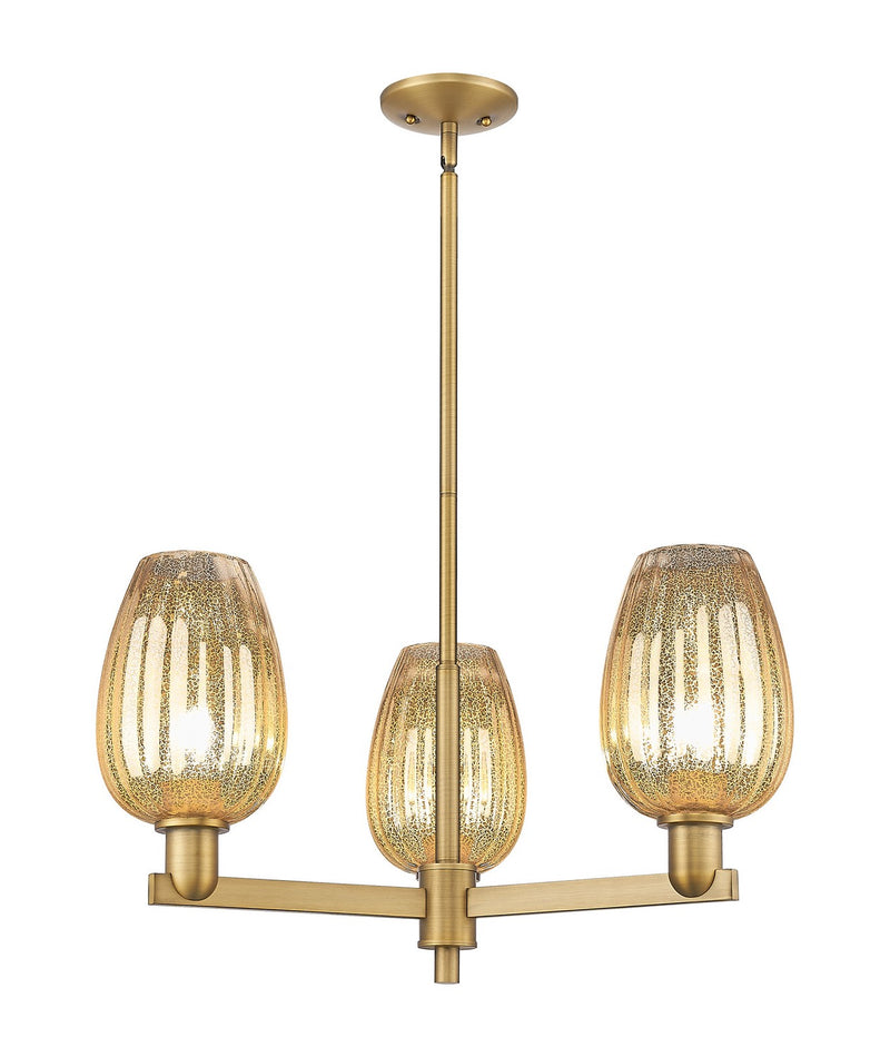 Innovations 716-3CR-BB-G457-6ME Three Light Flush Mount, Brushed Brass