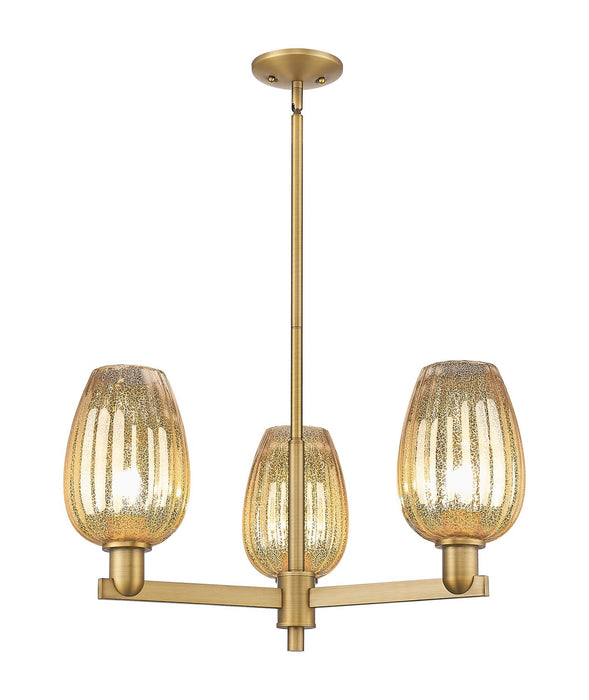 Innovations 716-3CR-BB-G457-6ME Three Light Flush Mount, Brushed Brass