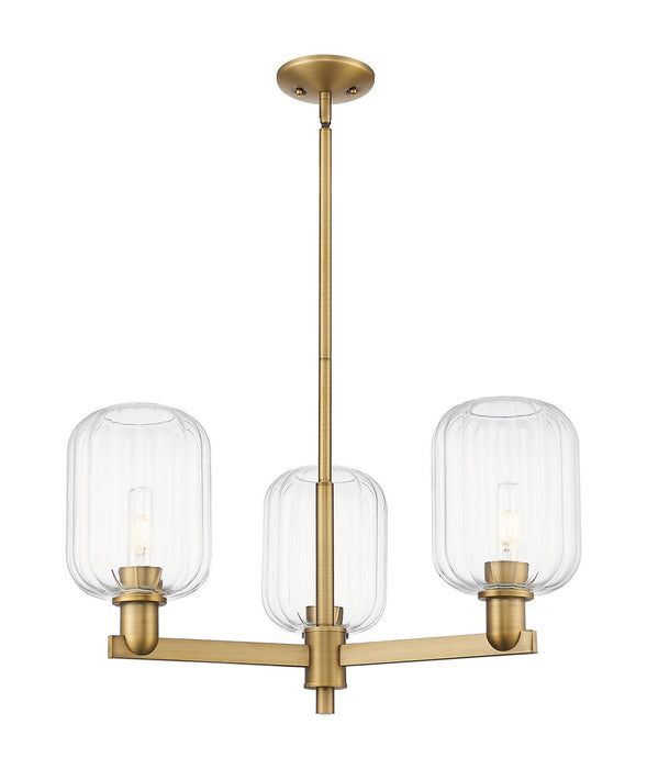 Innovations 716-3CR-BB-G460-7CL Three Light Flush Mount, Brushed Brass