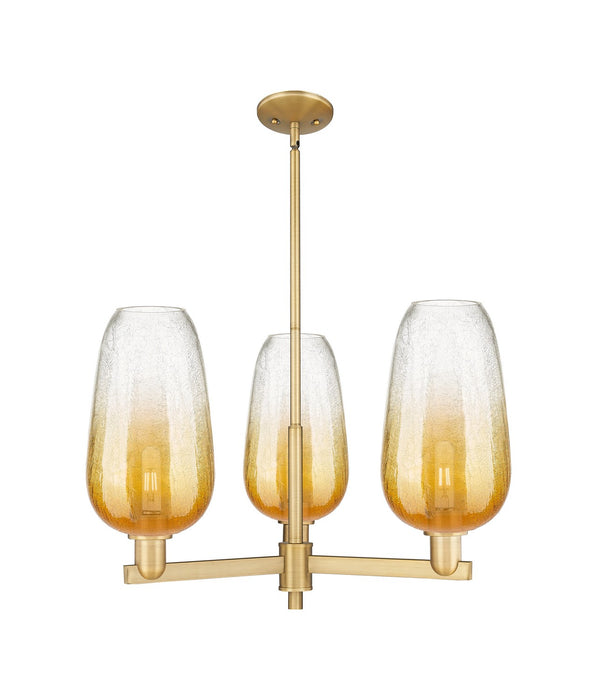 Innovations 716-3CR-BB-G484-7AM Three Light Flush Mount, Brushed Brass