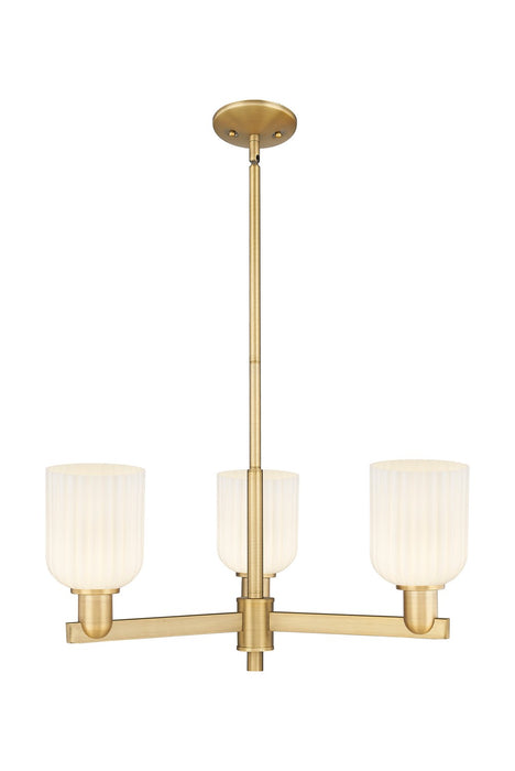 Innovations 716-3CR-BB-G559-5GWH Three Light Flush Mount, Brushed Brass