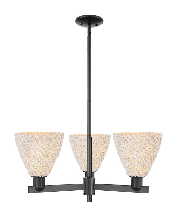 Innovations 716-3CR-BK-NBD-75-NAT Three Light Flush Mount, Matte Black