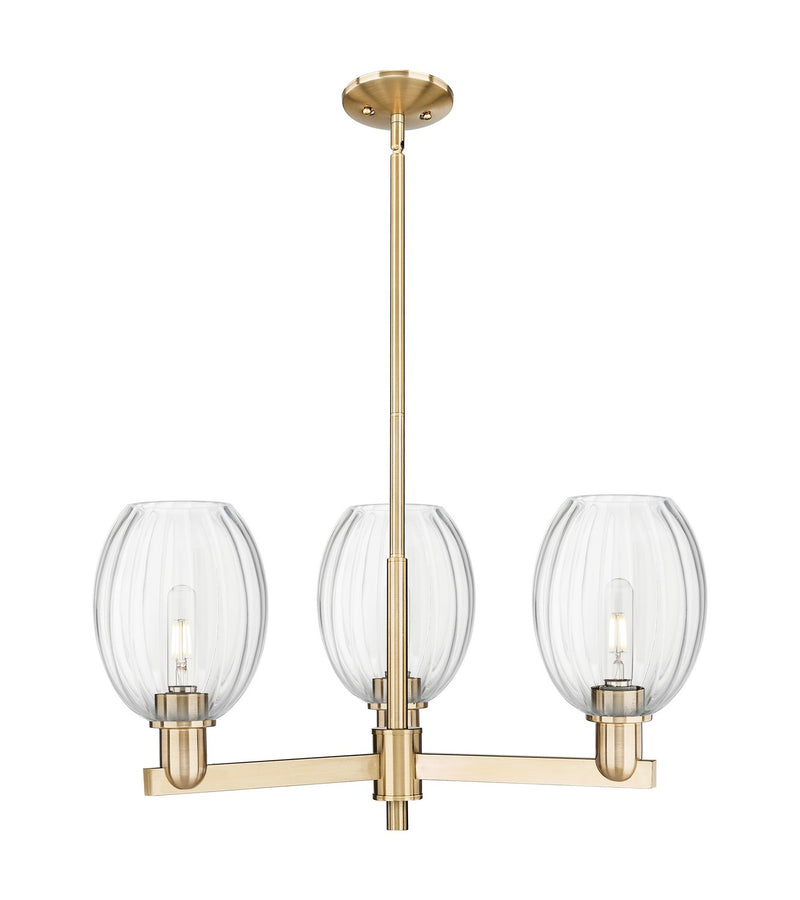 Innovations 716-3CR-CB-G459-6CL Three Light Flush Mount, Satin Nickel