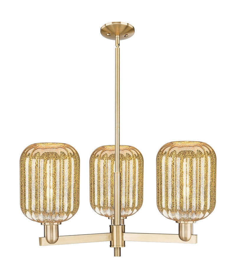 Innovations 716-3CR-CB-G460-7ME Three Light Flush Mount, Satin Nickel