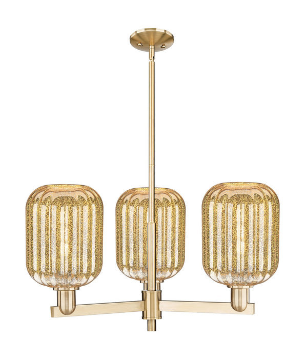 Innovations 716-3CR-CB-G460-7ME Three Light Flush Mount, Satin Nickel