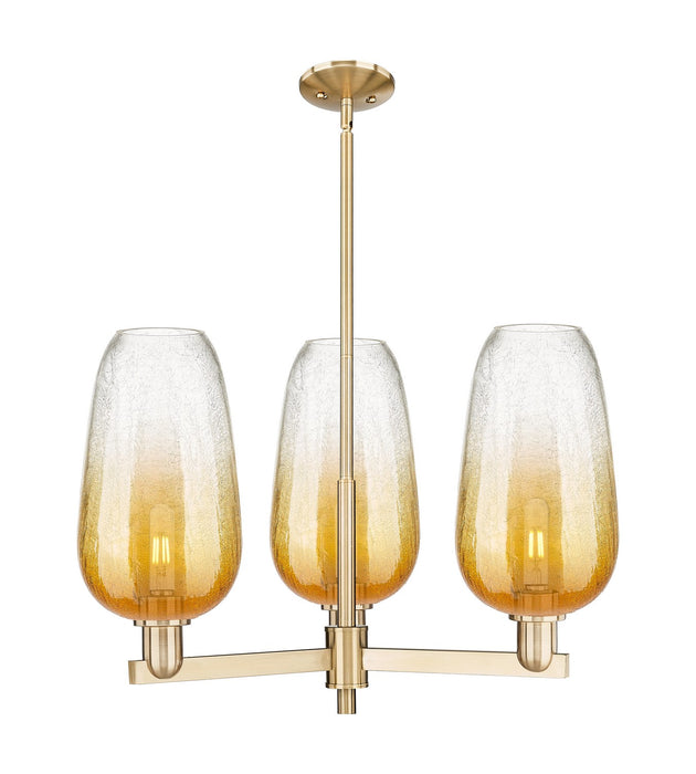 Innovations 716-3CR-CB-G484-7AM Three Light Flush Mount, Satin Nickel